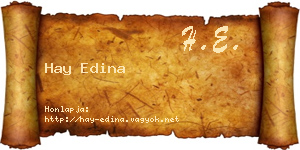 Hay Edina névjegykártya